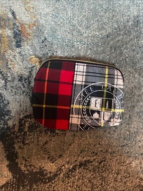 Estée Lauder Plaid Zip Pouch in Red, Black & White - Unbranded